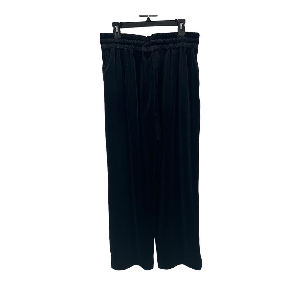 AllSaints Pants Tyler velvet trousers wide leg pull on black size 10 - Picture 6 of 6